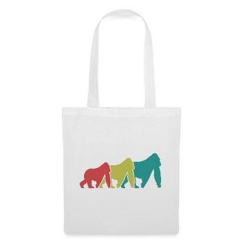 Three Monkeys Silhouettes Retro - Tote Bag - white - Front