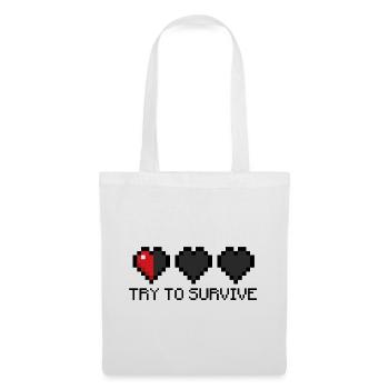 Gaming - Try to survive! - Stoffbeutel - Weiß - Vorne