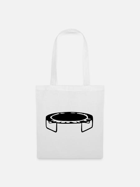 Trampolin springen Geschenk - Stoffbeutel - Weiß