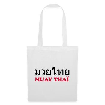 Muay Thai - Sac en tissu - blanc - Devant