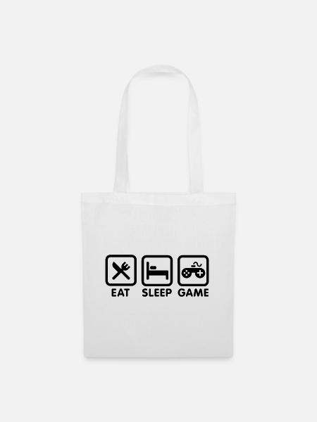 Eat sleep game - Stoffbeutel - Weiß
