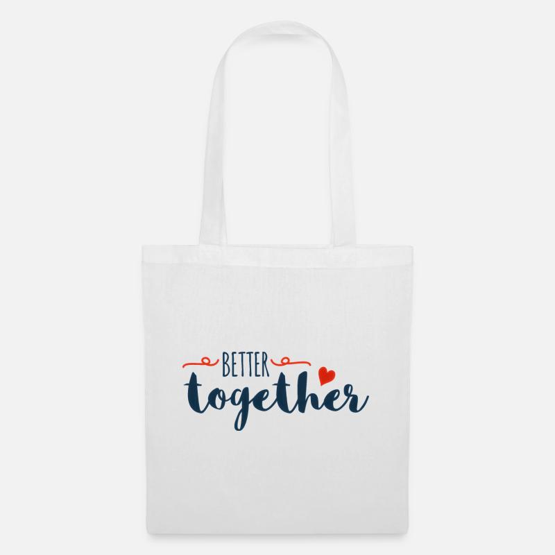 Better Together Drehbuch-Herz - Stoffbeutel - Weiß