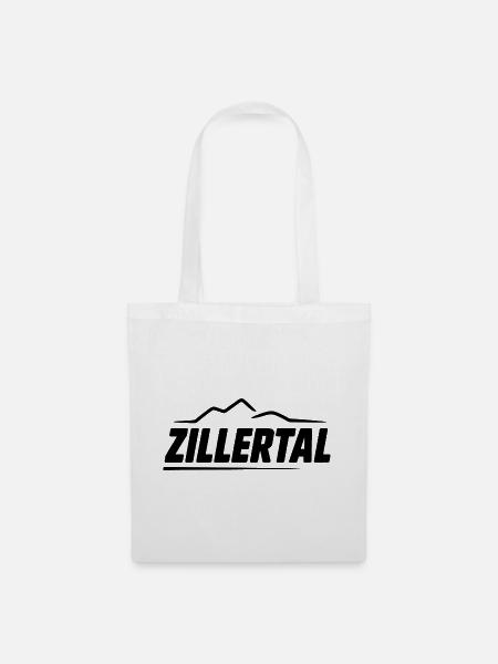 Zillertal - Souvenir Design - Stoffbeutel - Weiß
