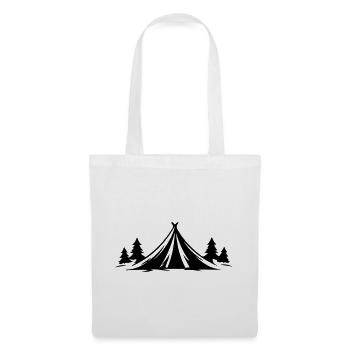 Camping Zelt Natur Symbol - Stoffbeutel - Weiß - Vorne