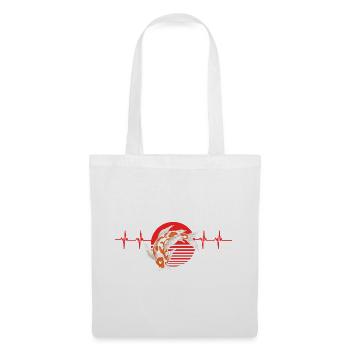 Heartbeat Koi Fish Red Sun Zen Style japonais - Sac en tissu - blanc - Devant