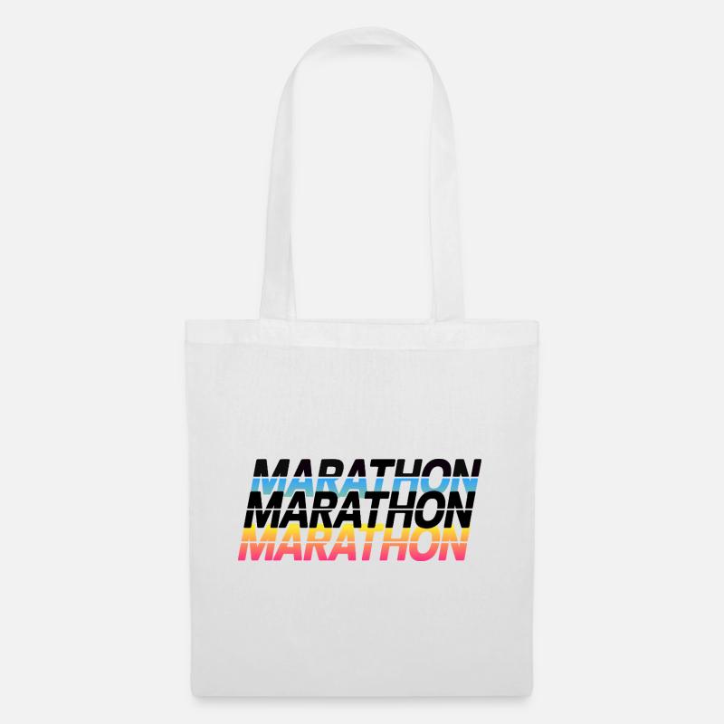 Marathon Gradient Typography - Tote Bag - white