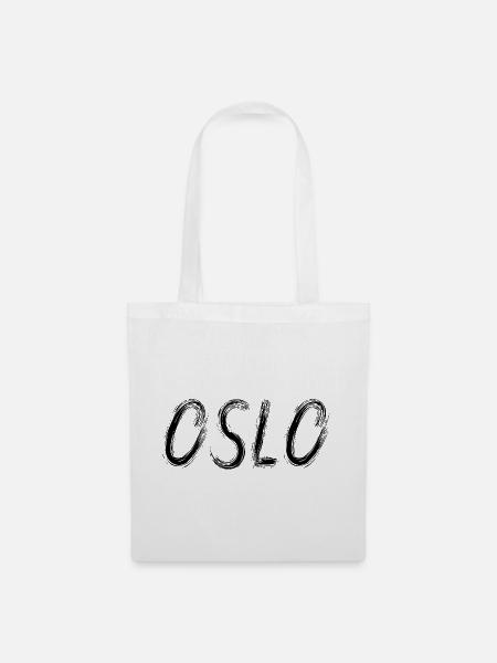 Oslo im schwarzen städtischen Busch - Stoffbeutel - Weiß