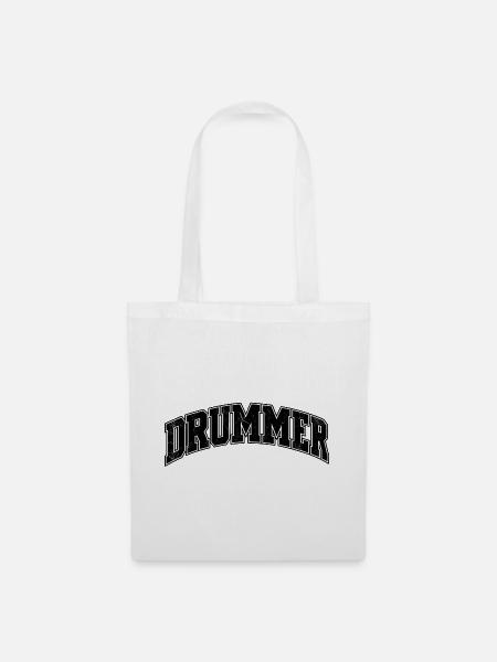 Drummer Arc Distressed Schrift - Stoffbeutel - Weiß