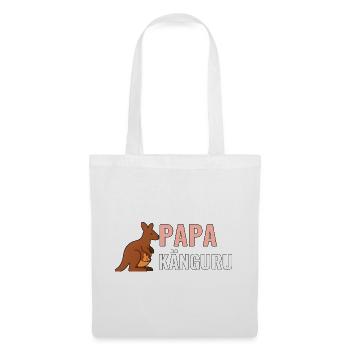 Papa Känguru – Geschenkshirt für neue Väter - Stoffbeutel - Weiß - Vorne