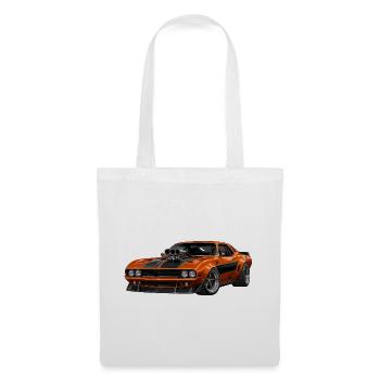 Orange Muscle Car mit Blower - Stoffbeutel - Weiß - Vorne