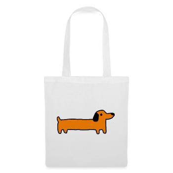 Dackel Hund Geschenk - Stoffbeutel - Weiß - Vorne