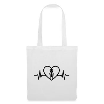 Skeleton Halloween Heart - Tote Bag - white - Front