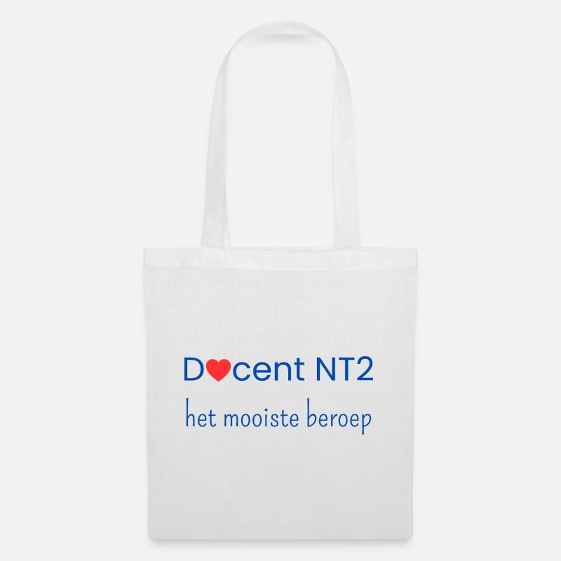 NT2-Lehrer: der beste Beruf - Stoffbeutel - Weiß