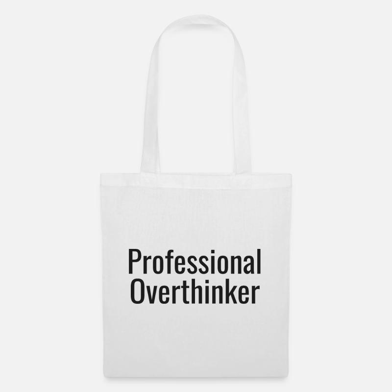 Overthinker tee | Funny Anxiety Gift - Tote Bag - white