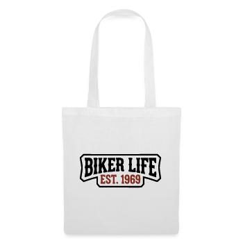 Biker Life Schriftzug Logo - Stoffbeutel - Weiß - Vorne