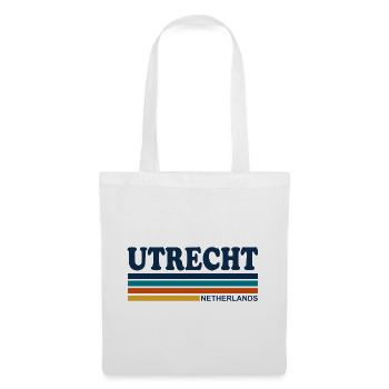 Utrecht Niederlande Retro-Streifen - Stoffbeutel - Weiß - Vorne
