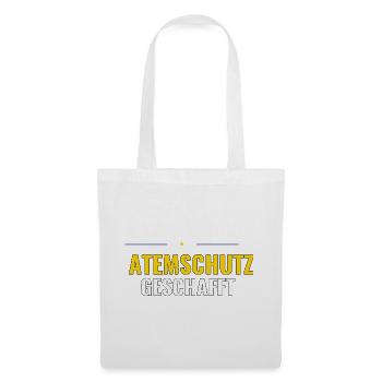 Atemschutz geschafft – Geschenk Jugendfeuerwehr - Stoffbeutel - Weiß - Vorne