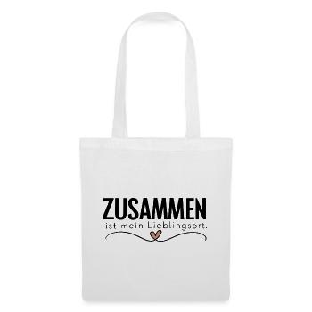 Zusammen ist mein Lieblingsort – Liebe - Stoffbeutel - Weiß - Vorne