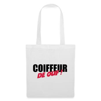 Coiffure / Coiffeur / Coiffeuse / Mode / Cheveux - Sac en tissu - blanc - Devant