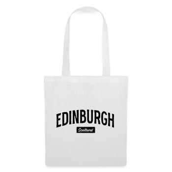 Edinburgh Lettering Shirt – Scotland City Motif - Tote Bag - white - Front