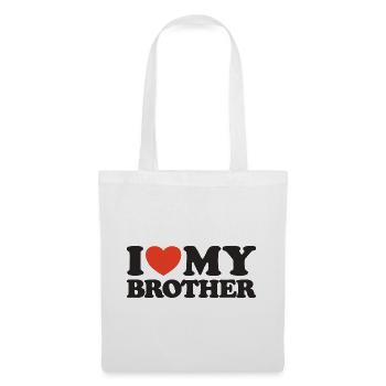 J’aime mon frère T-shirt cœur - Sac en tissu - blanc - Devant