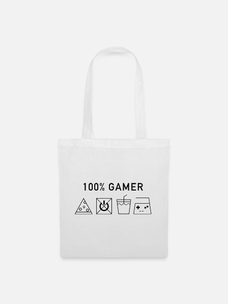 100 Gamer Black Version - Stoffbeutel - Weiß