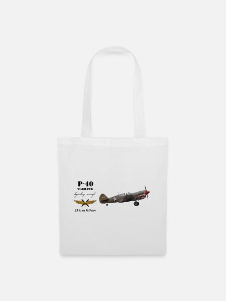 P-40 Warhawk - Stoffbeutel - Weiß
