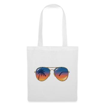 Sunglasses Sunset Palm  - Tote Bag - white - Front