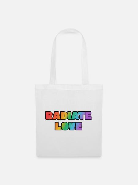 Strahlen Sie Liebe Regenbogen aus - Stoffbeutel - Weiß