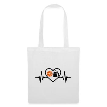 Bière de basket-ball Heart - Sac en tissu - blanc - Devant