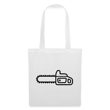 tronçonneuse - Sac en tissu - blanc - Devant