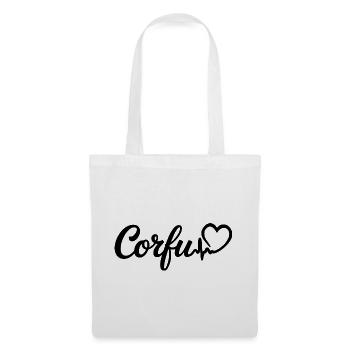 Corfou Heartbeat, Grèce, île de Corfou - Sac en tissu - blanc - Devant