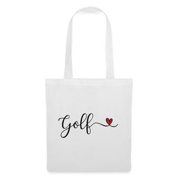 Golf Design mit Herz - Stoffbeutel - Weiß - Vorne