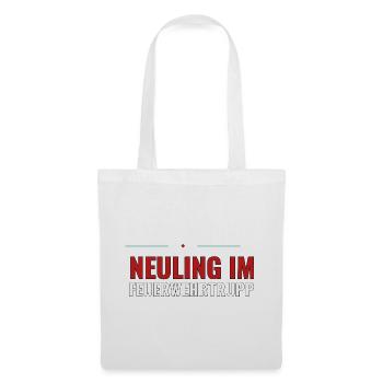 Jugendfeuerwehr Shirt – Neuling im Feuerwehrtrupp - Stoffbeutel - Weiß - Vorne