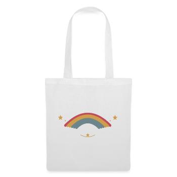 Pastellregenbogen mit Sternen - Stoffbeutel - Weiß - Vorne