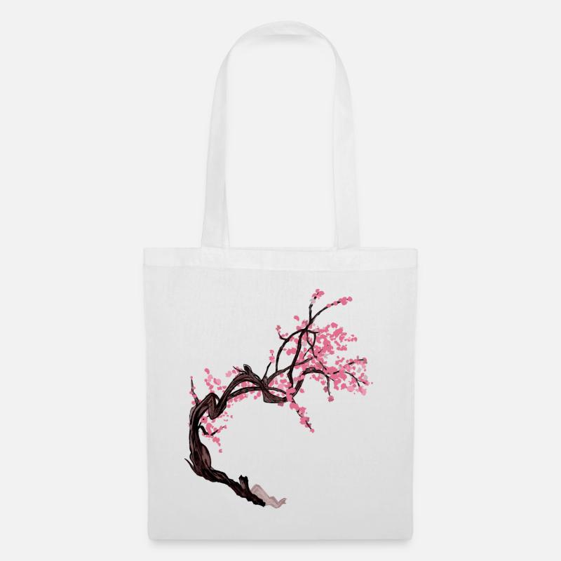 Sakura-Baum - Stoffbeutel - Weiß