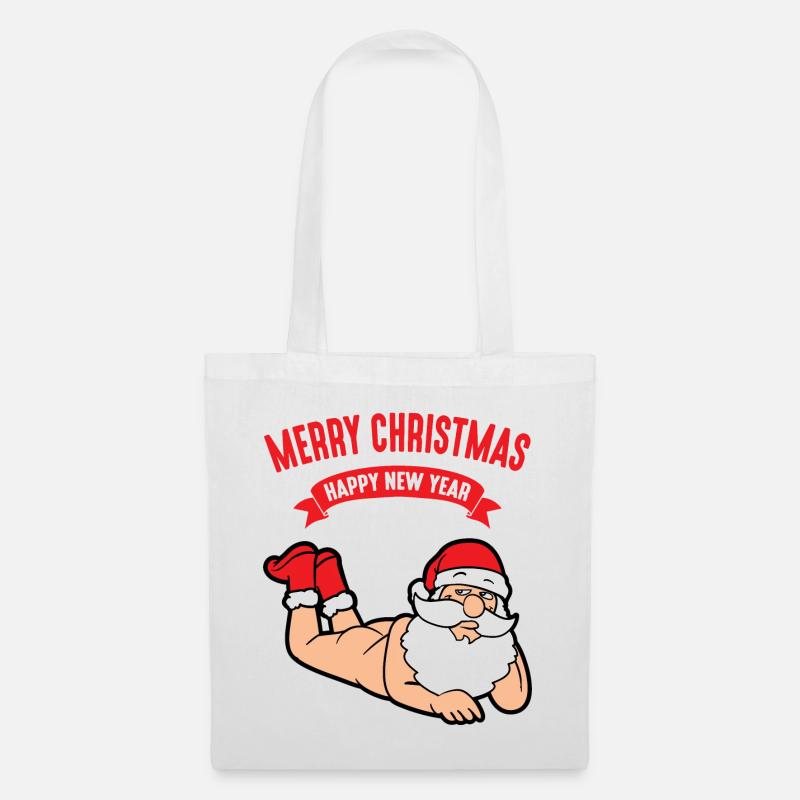 Weihnachten Weihnachtsmotiv Weihnachtsmann - Stoffbeutel - Weiß