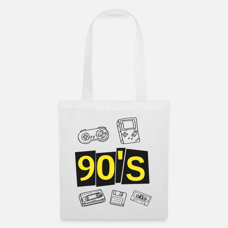 90er Jahre Retro Neunziger 90's Geschenk Party - Stoffbeutel - Weiß
