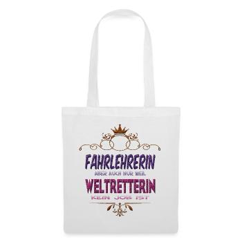 Fahrlehrerin Weltretterin - Stoffbeutel - Weiß - Vorne