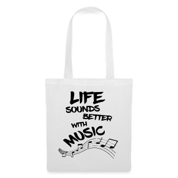 La vie est meilleure avec la musique, le chant des musiciens* - Sac en tissu - blanc - Devant