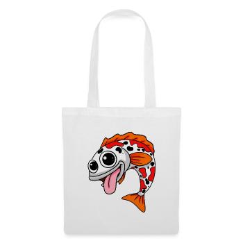 Japanischer Koi Fisch Illustration Geschenk - Stoffbeutel - Weiß - Vorne