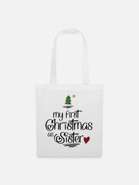 My first Christmas as Sister - Stoffbeutel - Weiß