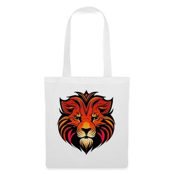 Tête de lion puissante colorée - Sac en tissu - blanc - Devant
