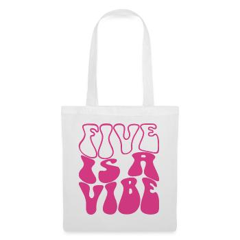 Five Is A Vibe Pink 5 Jahre alte Mädchen 5. Geburtstag - Stoffbeutel - Weiß - Vorne