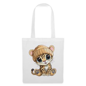 Léopard mignon mignon bébé enfants animal dessin animé - Sac en tissu - blanc - Devant