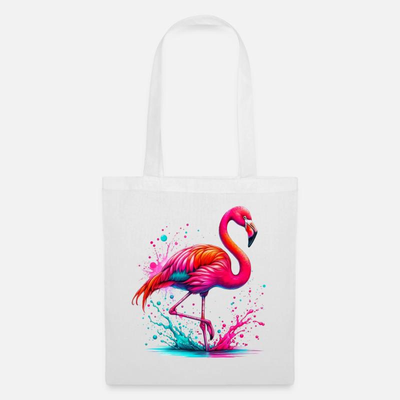 Flamingo - Stoffbeutel - Weiß
