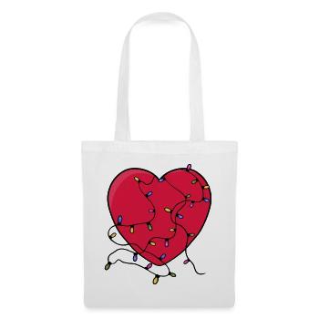 Coeur éclairé - Sac en tissu - blanc - Devant