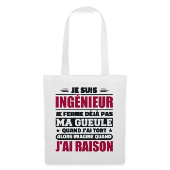 Ingenieur Humor Geschenk Student Ingenieur - Stoffbeutel - Weiß - Vorne