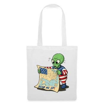 Cute Alien with USA Map - Tote Bag - white - Front