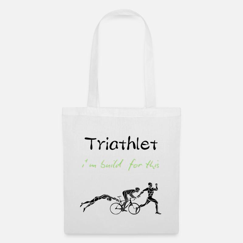 I Am Built For This – Triathlon Motivation Design - Stoffbeutel - Weiß